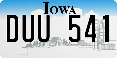 IA license plate DUU541