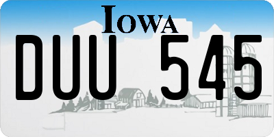 IA license plate DUU545