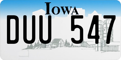 IA license plate DUU547