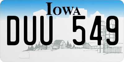 IA license plate DUU549