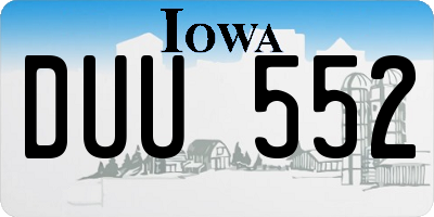 IA license plate DUU552