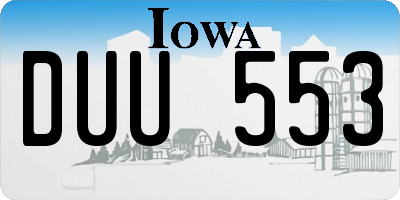 IA license plate DUU553