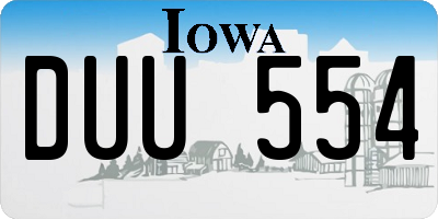 IA license plate DUU554