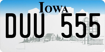 IA license plate DUU555