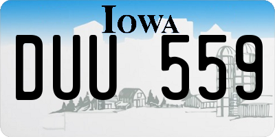 IA license plate DUU559