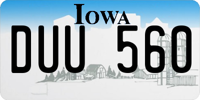 IA license plate DUU560