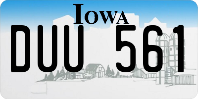 IA license plate DUU561