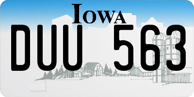 IA license plate DUU563