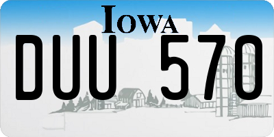IA license plate DUU570