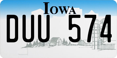 IA license plate DUU574