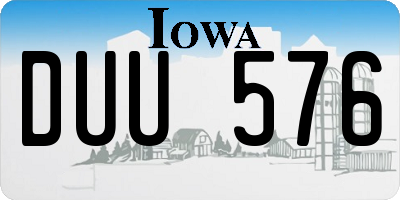 IA license plate DUU576
