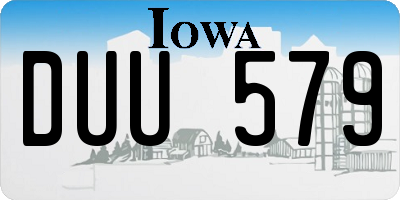 IA license plate DUU579