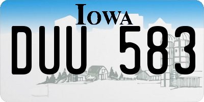 IA license plate DUU583