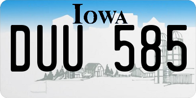 IA license plate DUU585