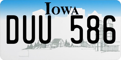 IA license plate DUU586