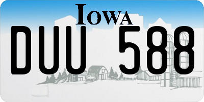IA license plate DUU588