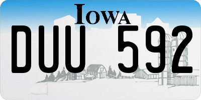 IA license plate DUU592