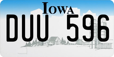IA license plate DUU596