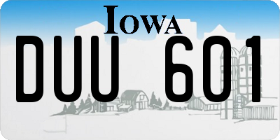 IA license plate DUU601