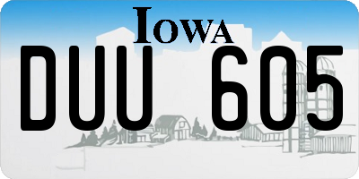 IA license plate DUU605