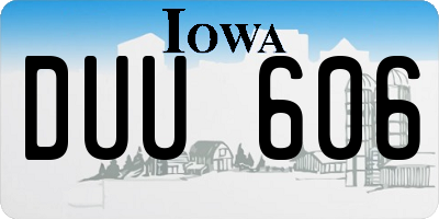IA license plate DUU606