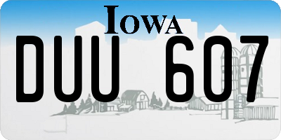 IA license plate DUU607