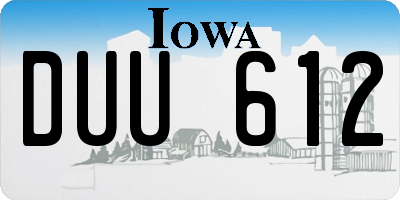 IA license plate DUU612