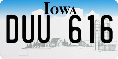 IA license plate DUU616