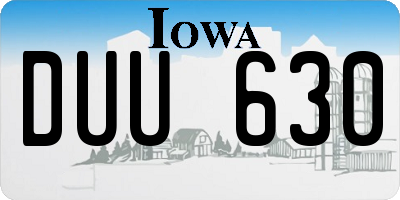 IA license plate DUU630