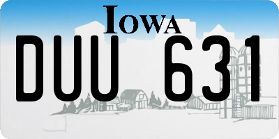 IA license plate DUU631