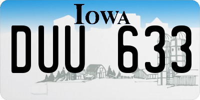 IA license plate DUU633