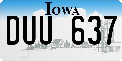 IA license plate DUU637