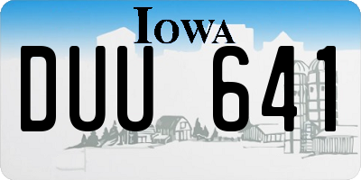 IA license plate DUU641