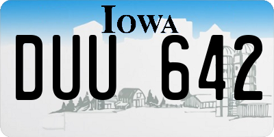 IA license plate DUU642