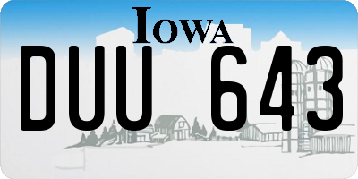 IA license plate DUU643