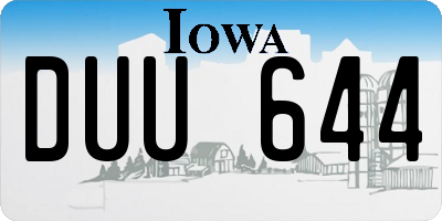 IA license plate DUU644