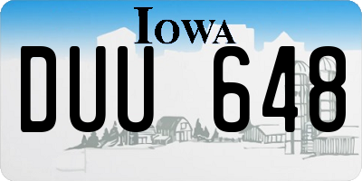 IA license plate DUU648