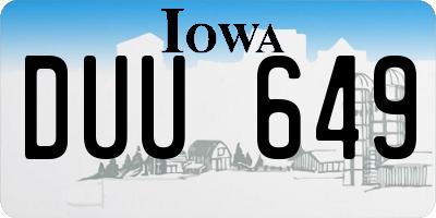 IA license plate DUU649
