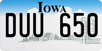 IA license plate DUU650