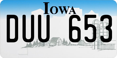 IA license plate DUU653