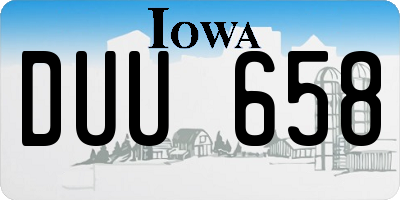 IA license plate DUU658