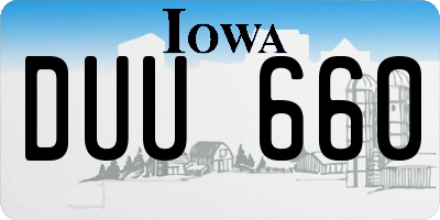 IA license plate DUU660