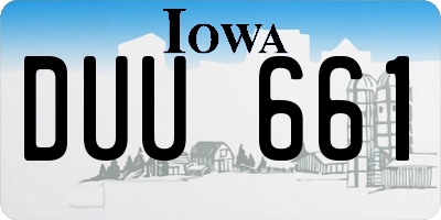 IA license plate DUU661