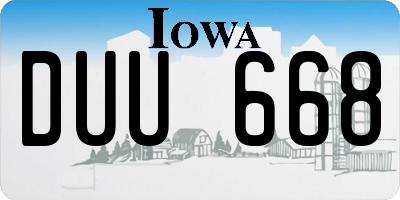 IA license plate DUU668
