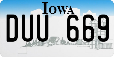 IA license plate DUU669