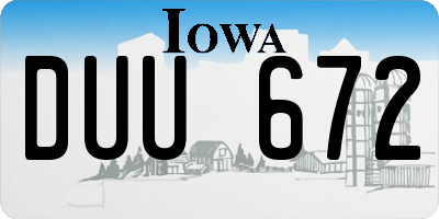 IA license plate DUU672