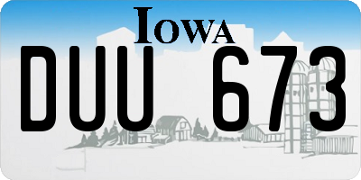 IA license plate DUU673