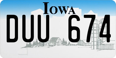 IA license plate DUU674