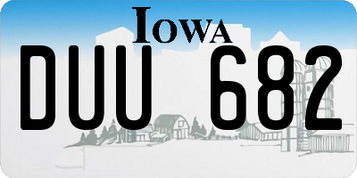 IA license plate DUU682