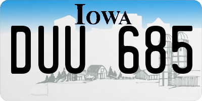 IA license plate DUU685